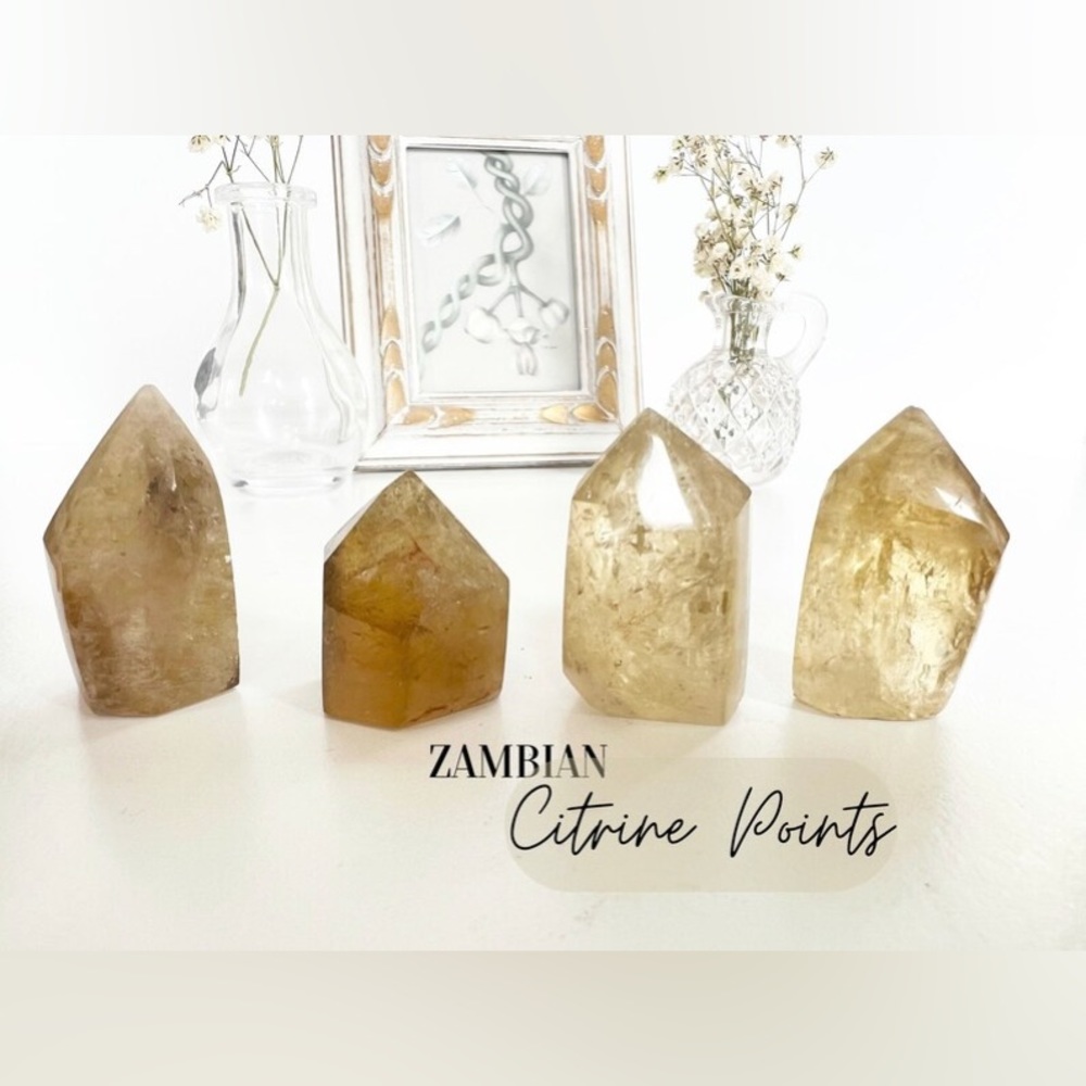 Polished Citrine Points Zambia Minerals Natural Crystal Small Towers Healing